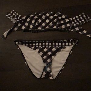 Never worn. gingham black and white bikini